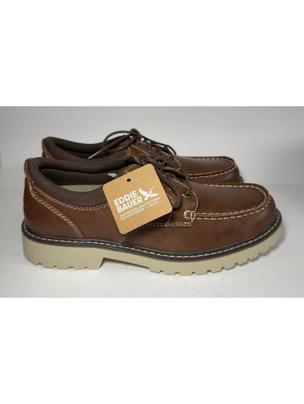Eddie Bauer Strider Mens Casual Moc Toe Oxford Shoes Tan Size 8 M